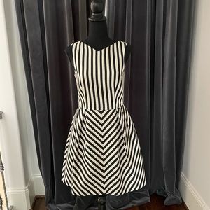 Zara Black and White Striped Dress